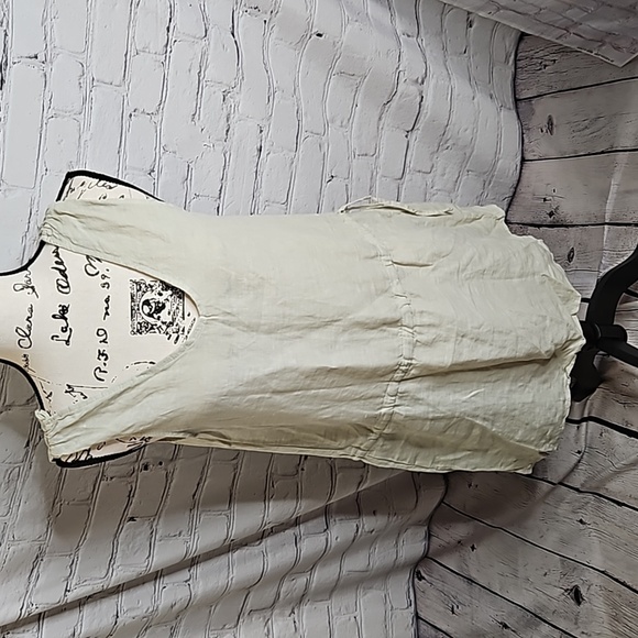 NWT Valentina Naldi Drawstring Waist Linen Mini Dress Size Small - Picture 1 of 6
